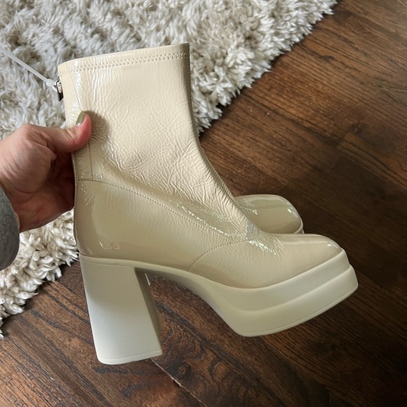 Free People Double Stack Platform Cream Boots - Picture 3 of 6